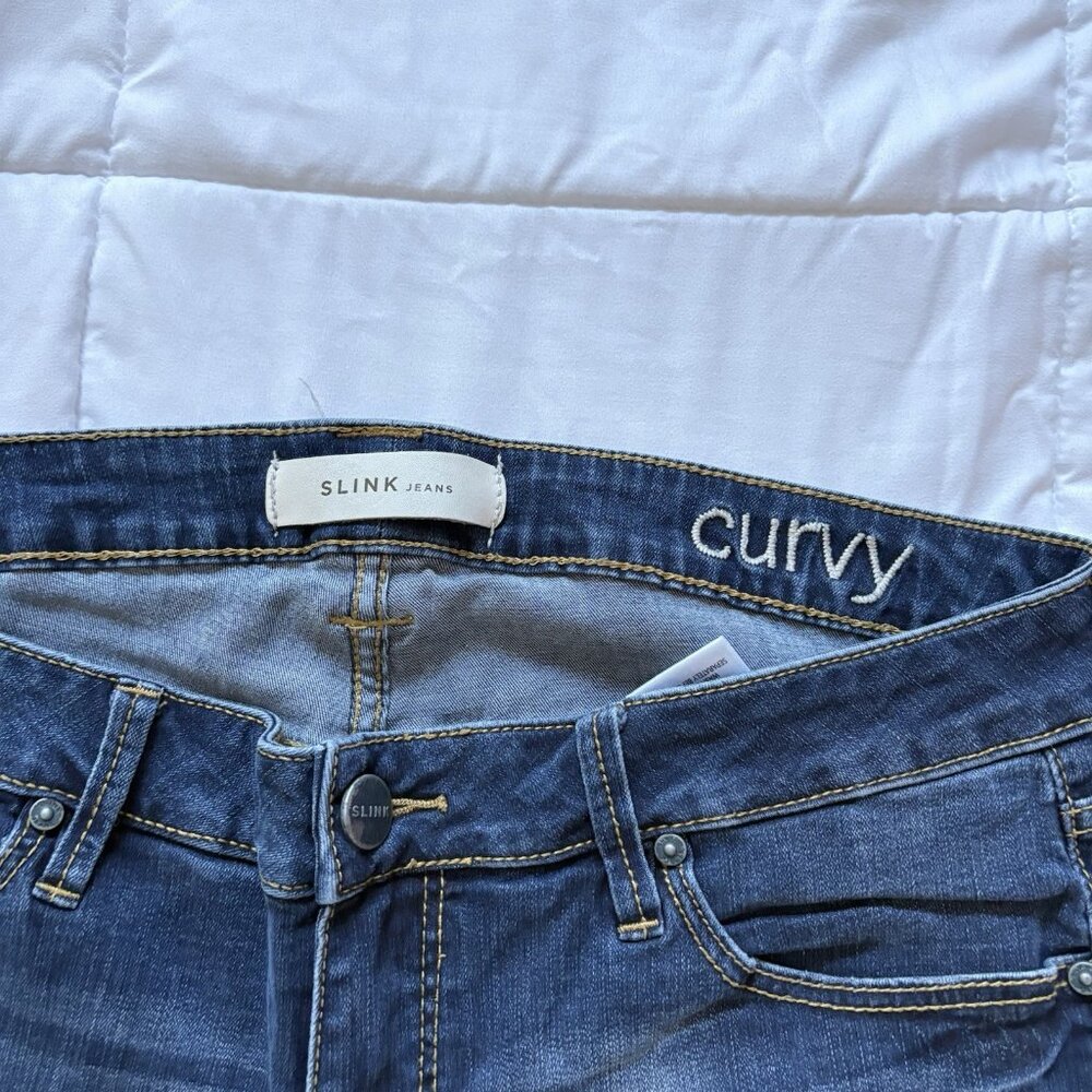 Slink Womens Size 14 Curvy Jeans Blue Denim Medium Wash City Classic Boho Hippie - Picture 2 of 9